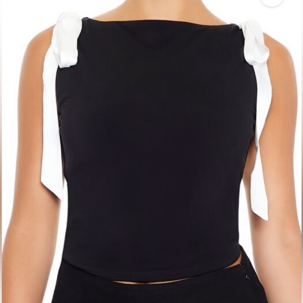 Forever 21 Black Bow Tank Top